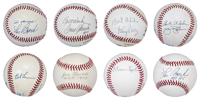 Baseball Hall Of Famers Single Signed Baseballs Lot Of 8 (SGC)
